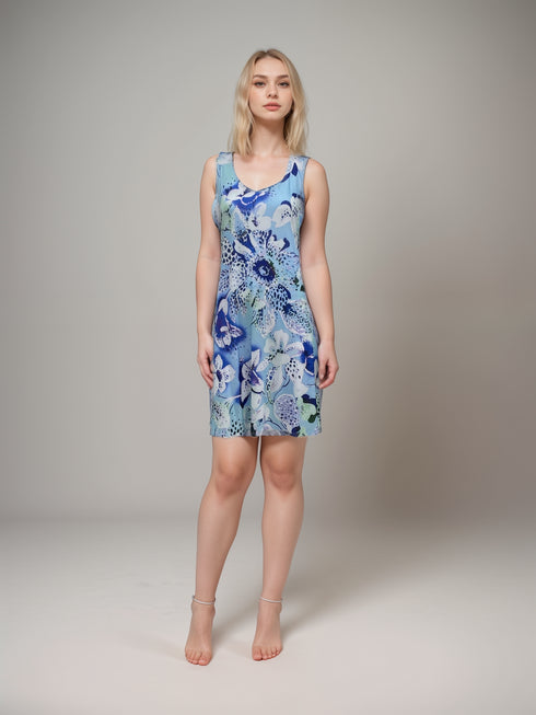 Ruffle Neck Sleeveless Sundresses For Women's - D2061